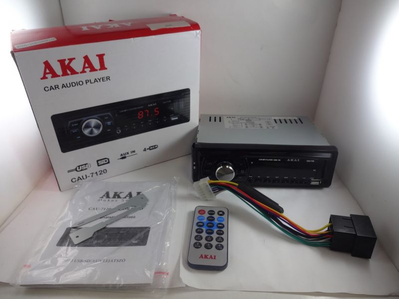 RADIO SAMOCHODOWE AKAI CAU-7120 KOMPLET Z PILOTEM