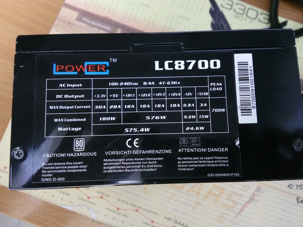 ZASILACZ ATX 700W LC Power lc8700
