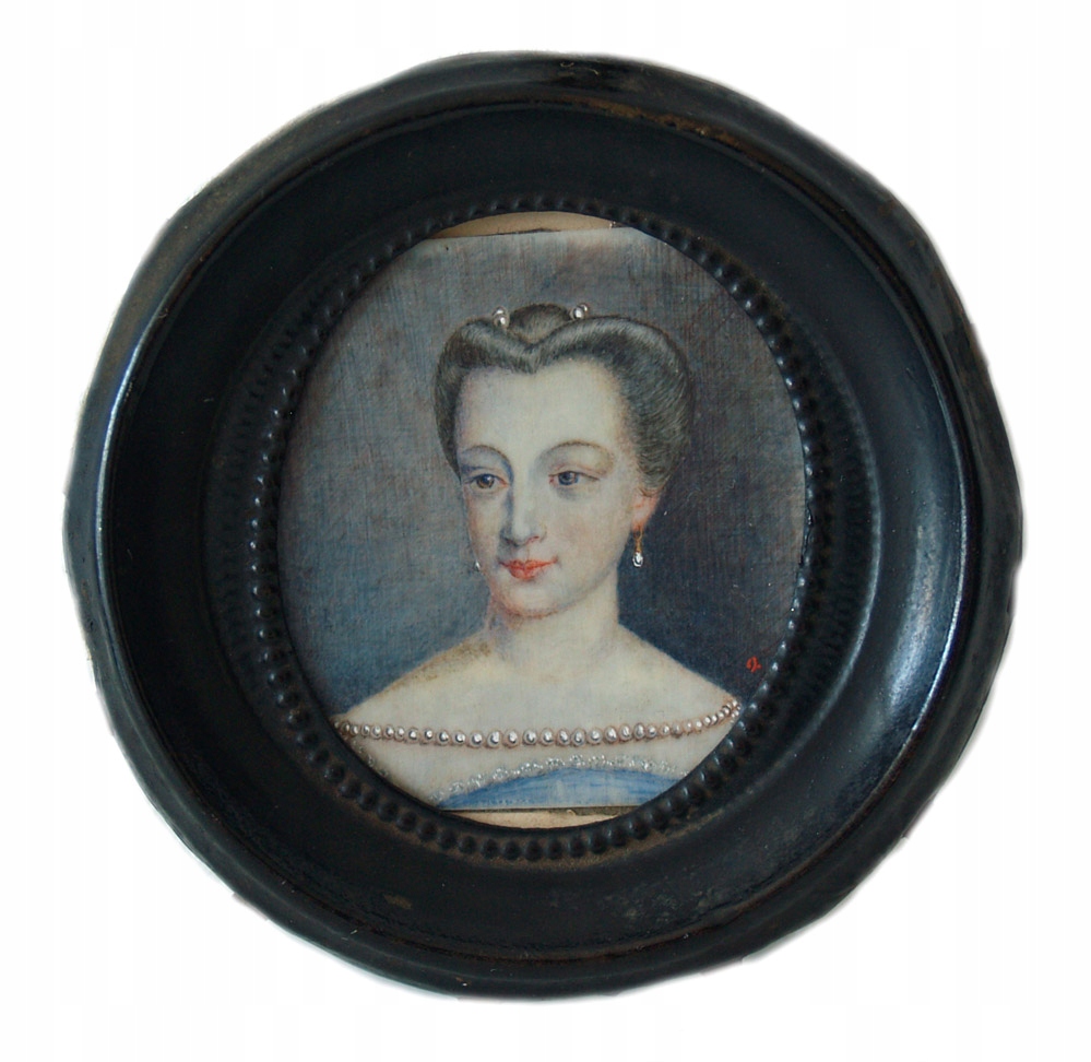 LUDWIKA LOTARYŃSKA ŻONA KRÓLA POLSKI MINIATURA XIX