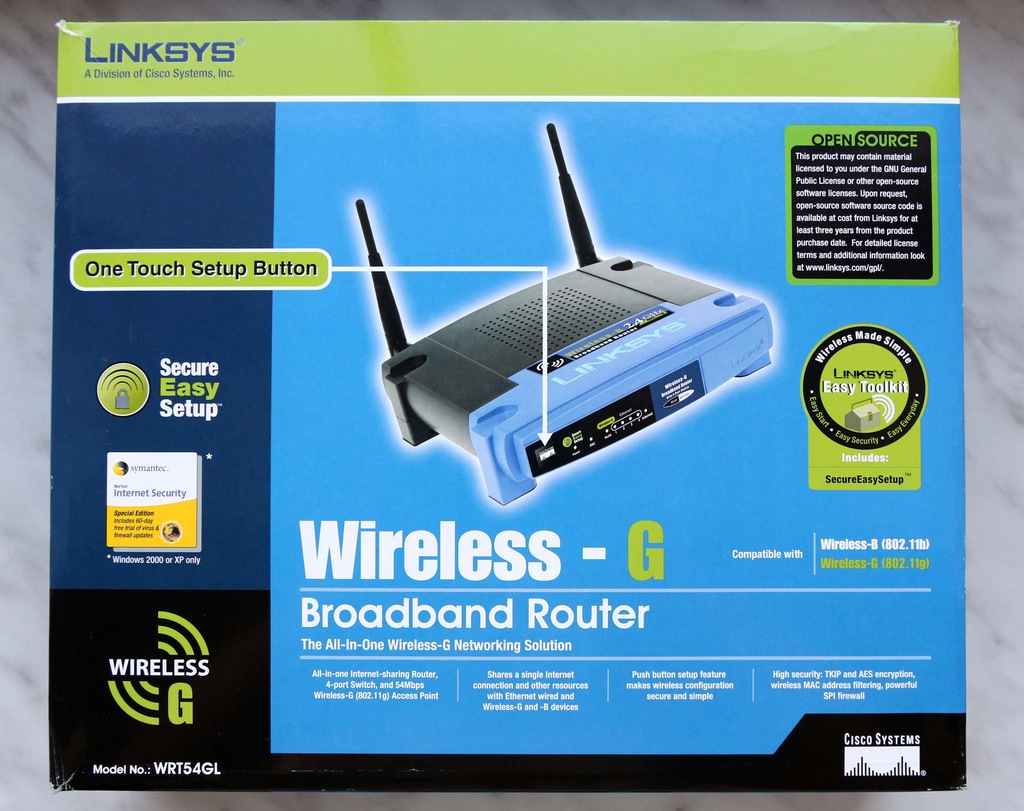 LINKSYS Router WRT54GL-EU v 1.1 WiFi 2.4GHz BOX
