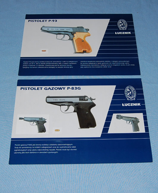 'Pistolet P-93' i 'Pistolet gazowy P-83G'