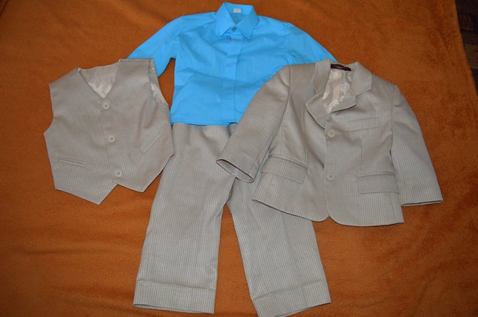 Garnitur koszula kamizelka marynarka spodnie 80/86