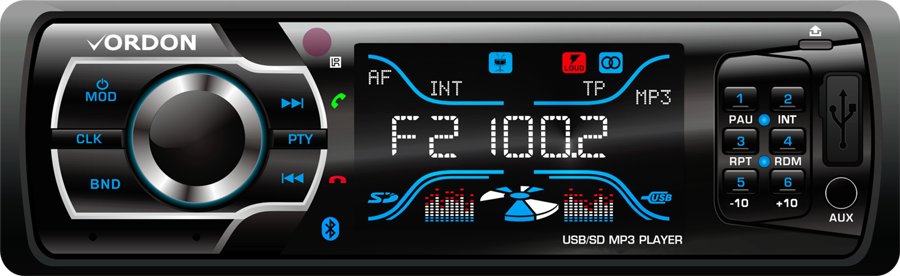 Radio Samochodowe VORDON HT-869B Pilot USB 4x60W