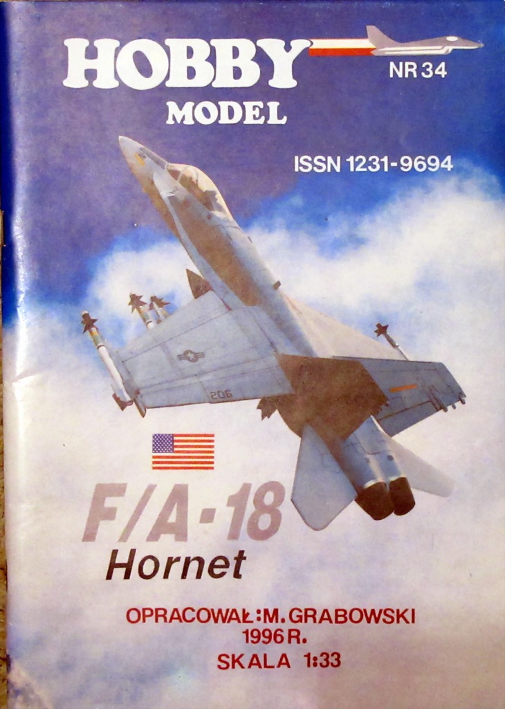 F/A-18 Hornet Hobby Model 1:33 kartonowy