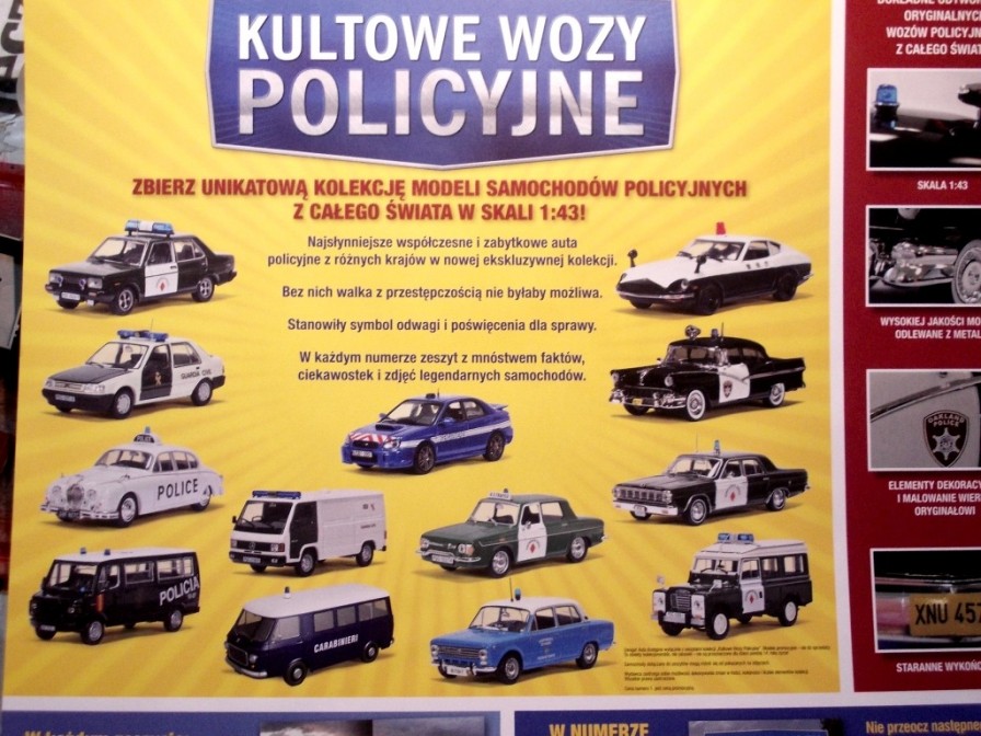 KULTOWE WOZY POLICYJNE 1:43 PEŁNA KOLEKCJA OKAZJA