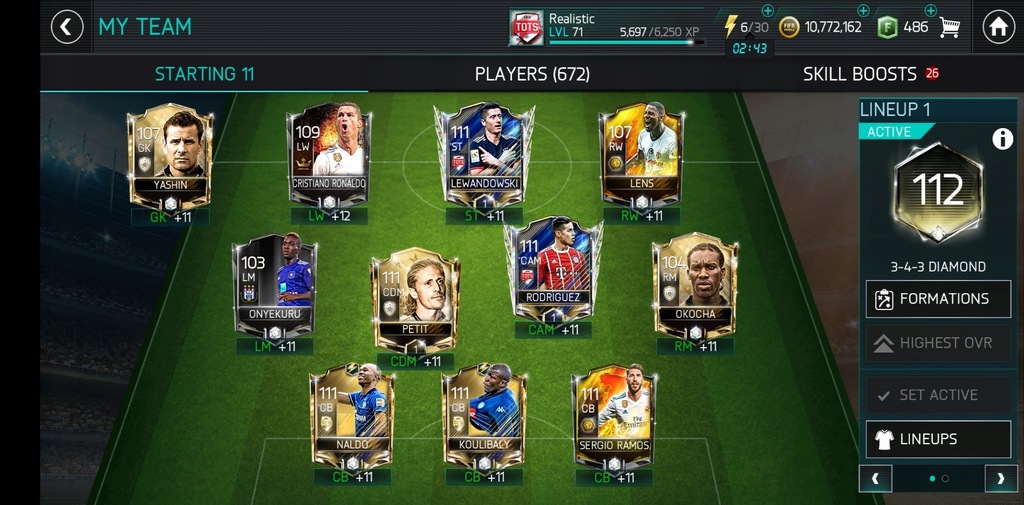 Konto FIFA MOBILE, OVR 112
