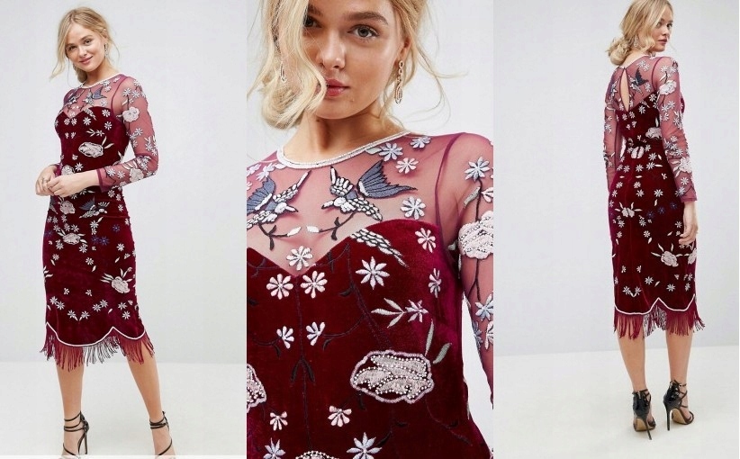 M3H301*FROCK AND FRILL AKSAMITNA SUKIENKA 36 S Q00 7524109602