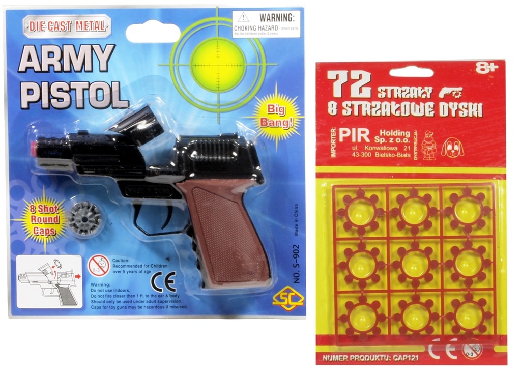 METALOWY PISTOLET NA KAPISZONY SPŁONKĘ + GRATIS