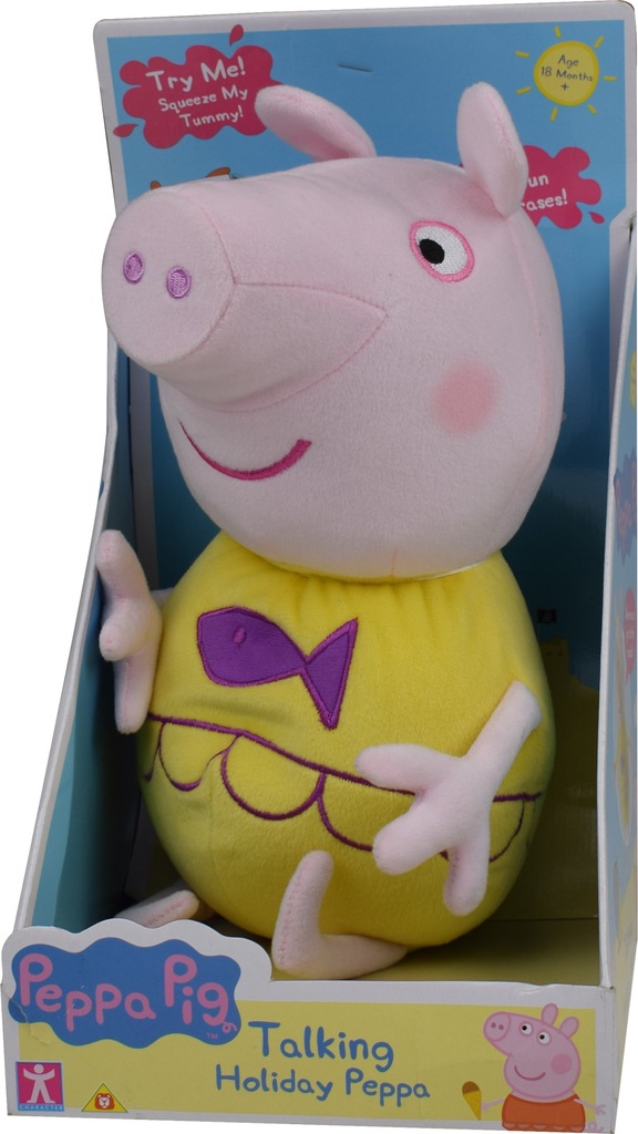 DUŻA Świnka Peppa Interaktywna maskotka 37cm ANG