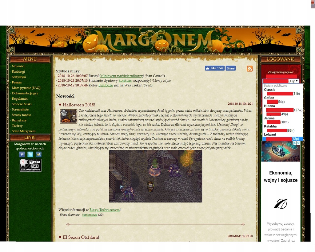 Konto w Margonem( wiele postaci )