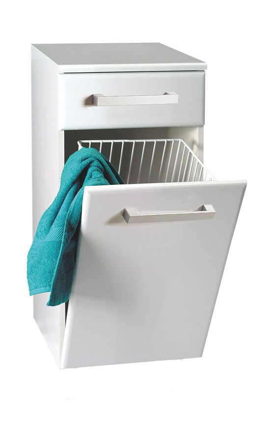 Szafka z koszem na pranie 40x78x31cm VEGA, biała - 7594406097
