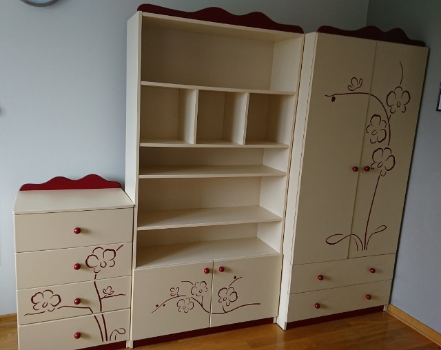 Zestaw mebli MEBLIK 7 części Orchidea bordo