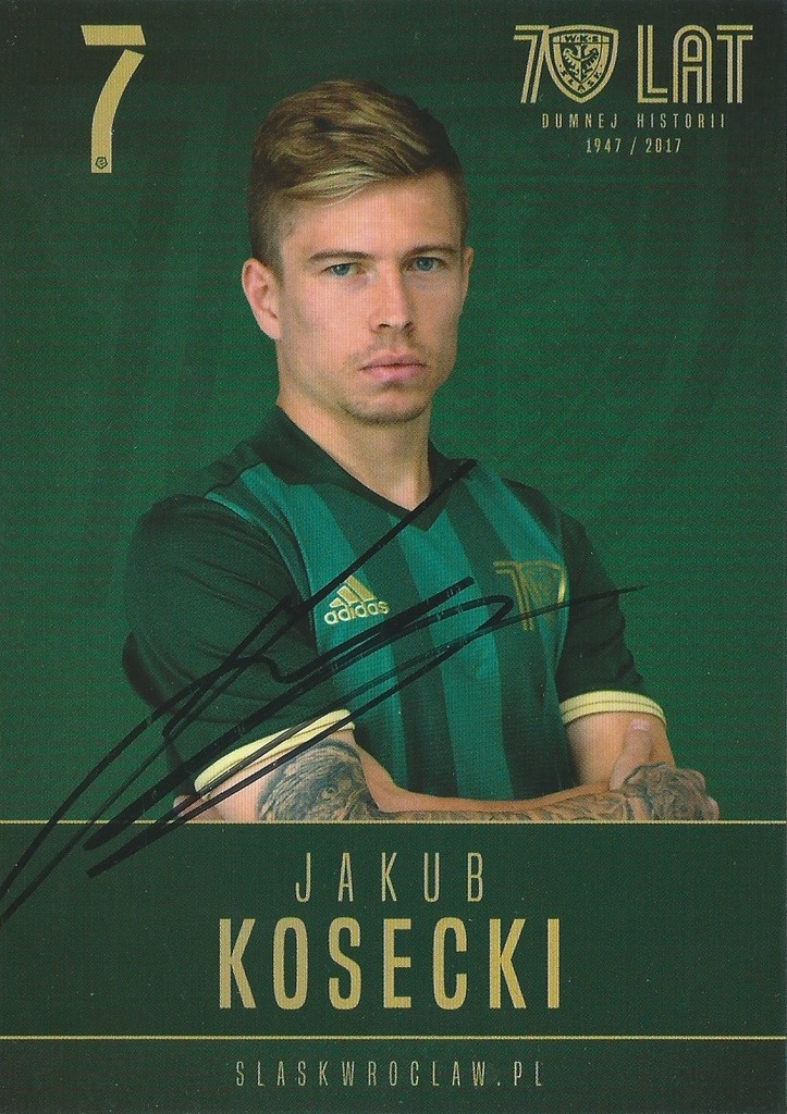 AUTOGRAF JAKUB KOSECKI ŚLĄSK WROCŁAW ORYGINAŁ!