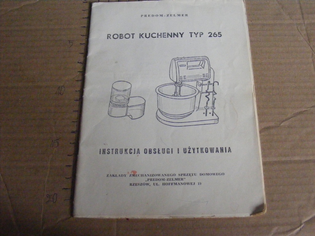 Instrukcja obsługi użytkowania Robot kuchenny 265