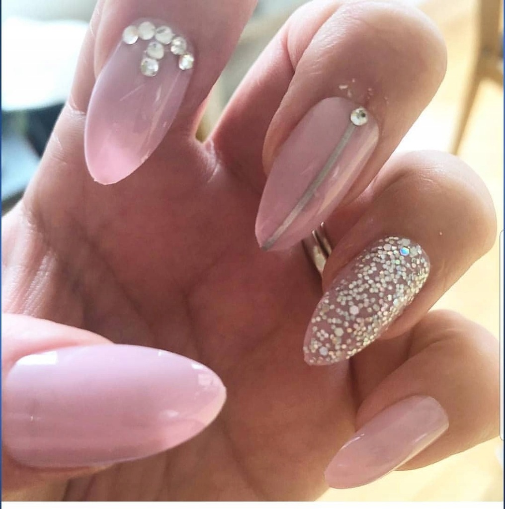 sztuczne paznokcie tipsy glitter mix sugar floss