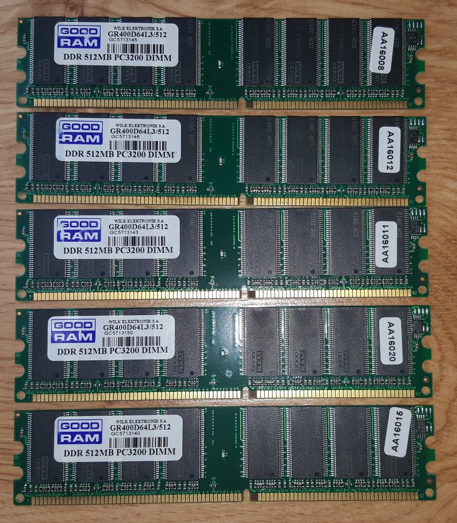 Pamięć Oznaczona Symbolem Pc3200 Nie Może Współpracować Z Magistralą Pamięć RAM DDR 512MB PC3200 DIMM GR400D64L3/512 - 7547725434