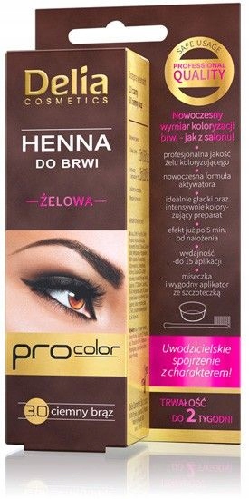 Delia Henna do brwi żelowa 3.0 ciemno brązowa 1op