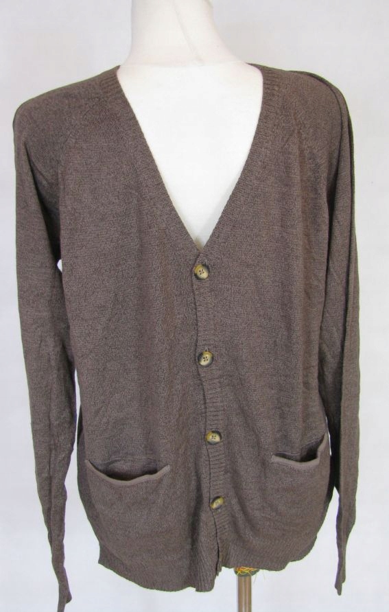 SUBLEVEL- klasyczny, długi, rozpinany sweter M