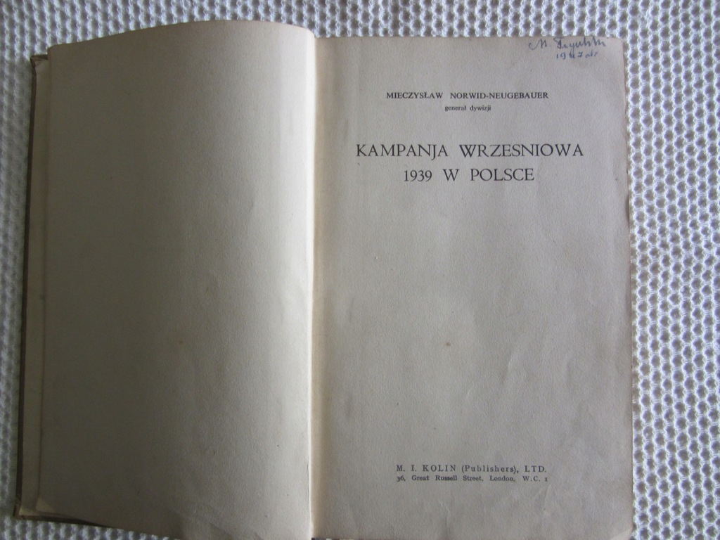 M. NORWID -NEUGEBAUER II WOJNA KAMPANIA WRZEŚNIOWA
