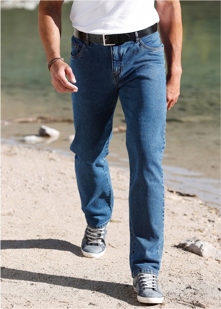 Spodnie męskie jeans klasyczne stretch blue R 58