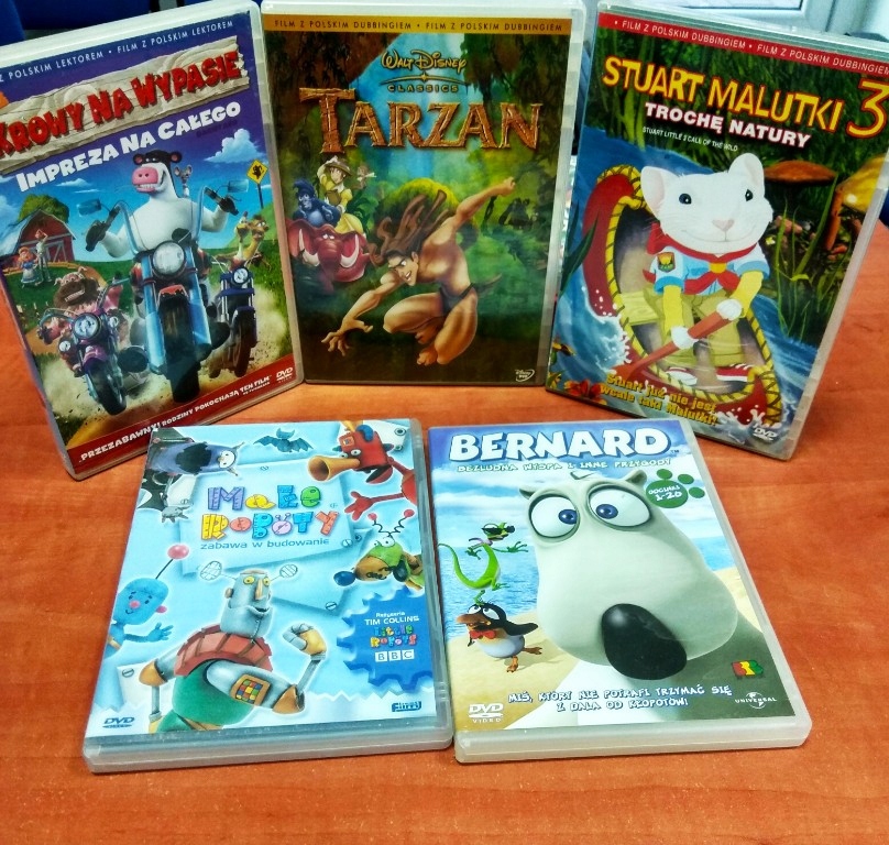 Zestaw bajek DVD dla dzieci, m.in. TARZAN, STUART