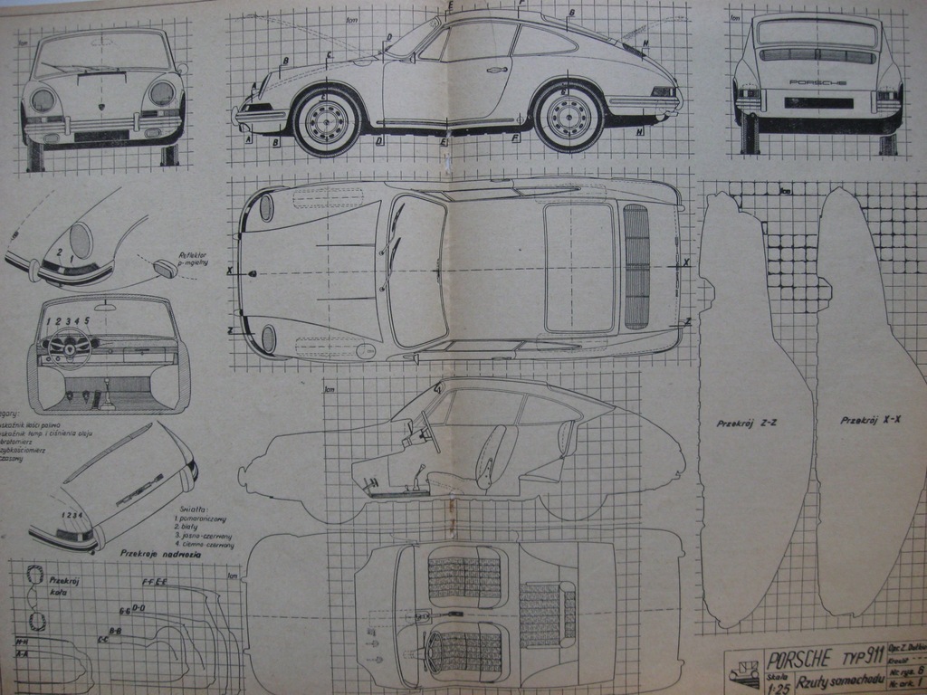 Porsche 911 plan lata 60
