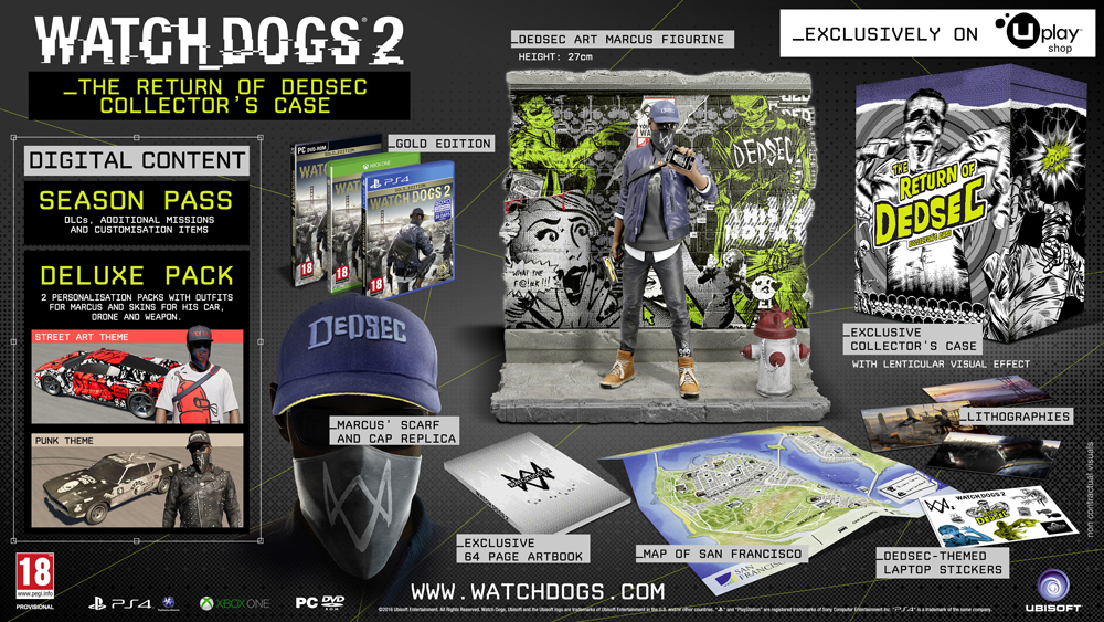 WATCH DOGS 2 THE RETURN OF DEDSEC KOLEKCJONERKA