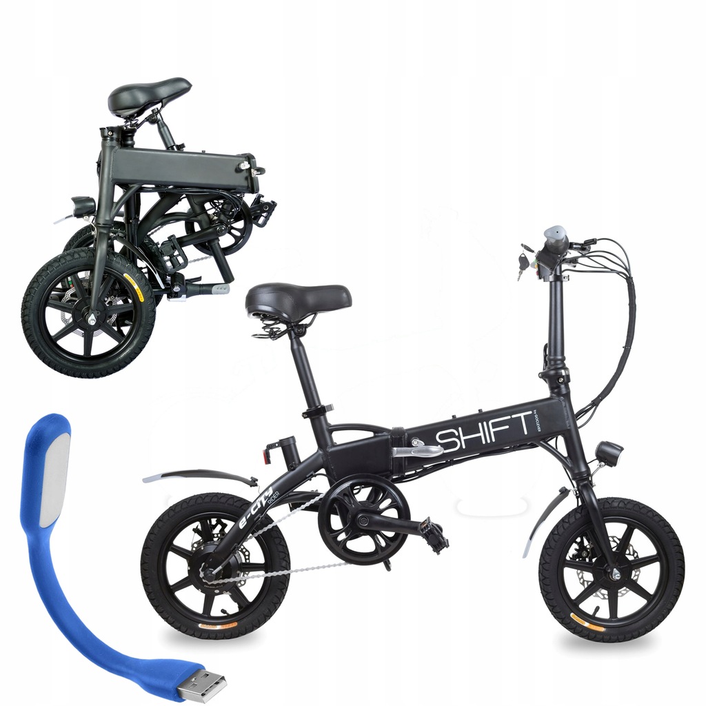 GOCLEVER ROWER ELEKTRYCZNY 8Ah USB DO 40KM 25KM/h