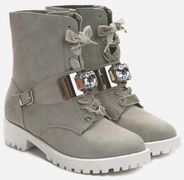 VICES 1295-5 GREY 36 BOTKI Obuwie Buty za kostkę