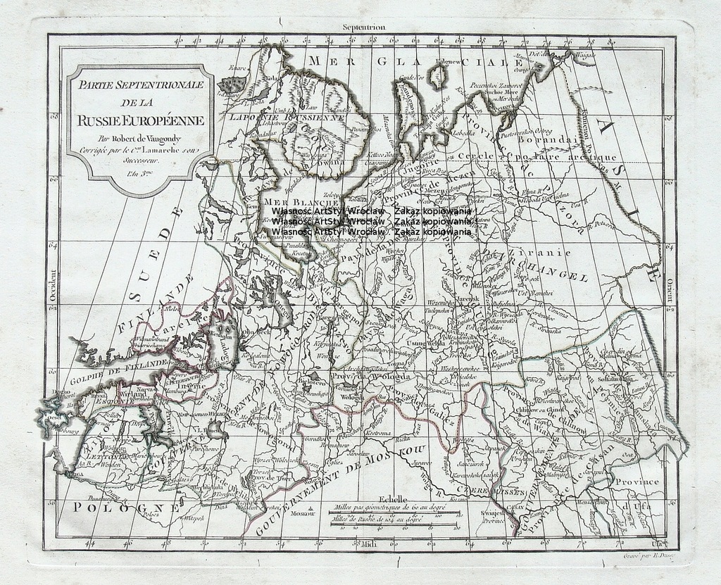 Oryginalna mapa Rosji z 1798 roku.