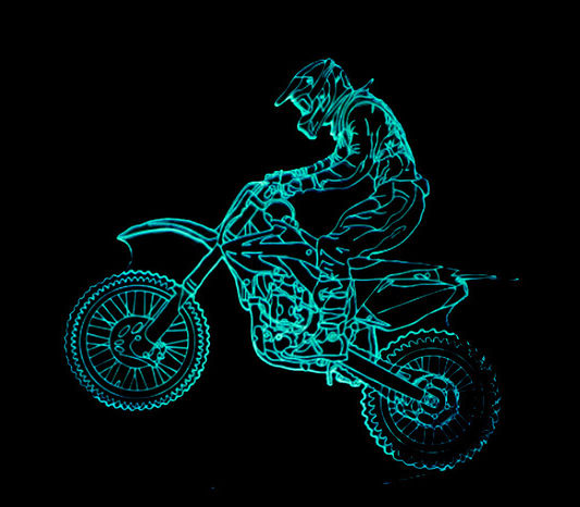 LAMPKA NOCNA LED 3D MOTOCROSS