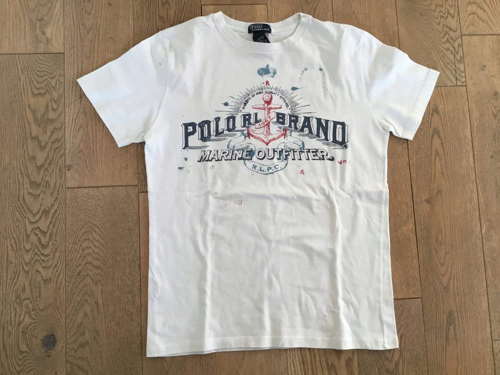 Biały T-shirt POLO by Ralph Lauren na 14-16 lat
