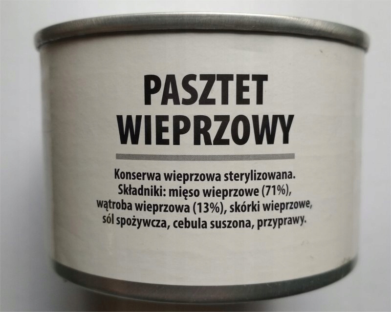 RACJA ŻYWNOŚCIOWA PASZTET WIEPRZOWY 190g + DŻEM