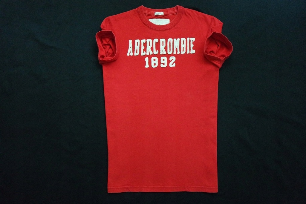 ABERCROMBIE FITCH koszulka t-shirt czerwona logo_M