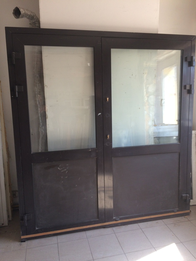 DRZWI ALUMINIOWE,  UŻYWANE 195x210