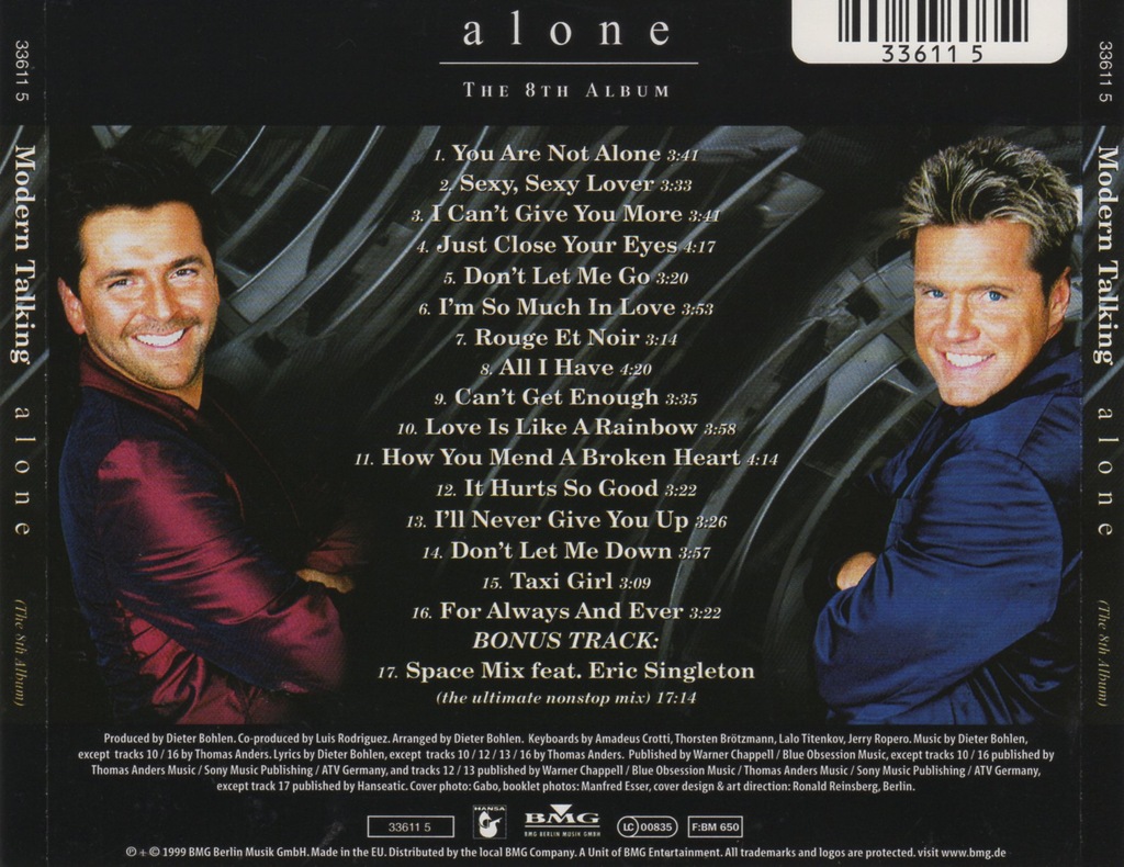 MODERN TALKING: ALONE - THE 8TH ALBUM (CD) - 7574295503 - oficjalne ...