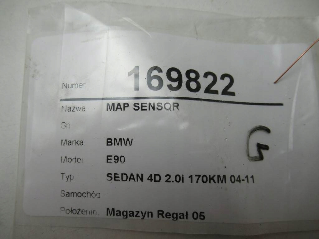 MAP SENSOR BMW E90 2.0i 0411 7542623 7636064770 oficjalne archiwum