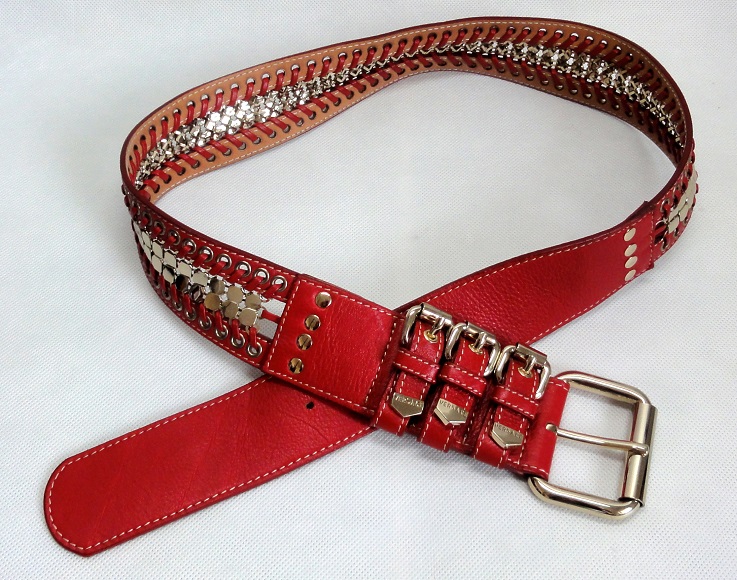 ORYGINALNY WŁOSKI PASEK VERSACE 36/105  SKÓRA