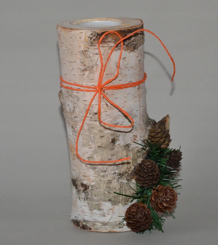 Drewniany stroik świecznik z brzozy ozdoby 17,5 cm