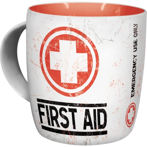 Śliczny kubek porcelanowy First Aid Super Prezent