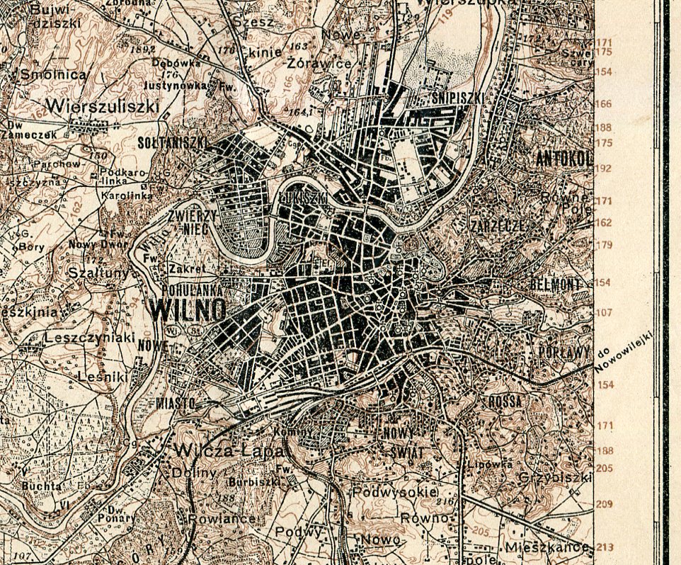 WILNO : TROKI : LITWA  ::  mapa wojskowa WIG 1927