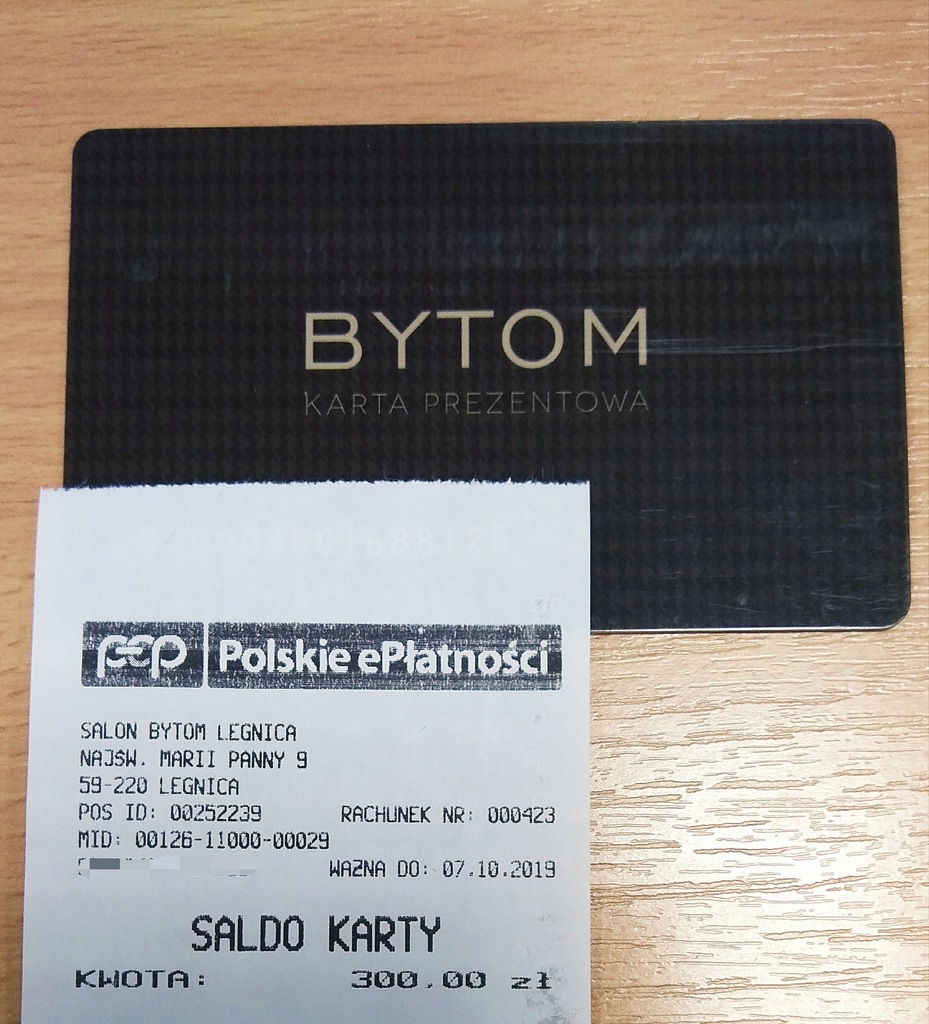 Karta prezentowa Karta podarunkowa BYTOM 300 zł