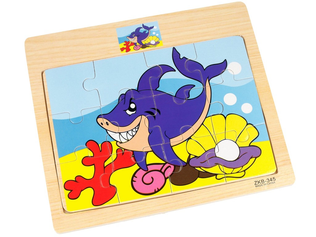 PUZZLE DREWNIANE DLA DZIECI UKŁADANKA REKIN