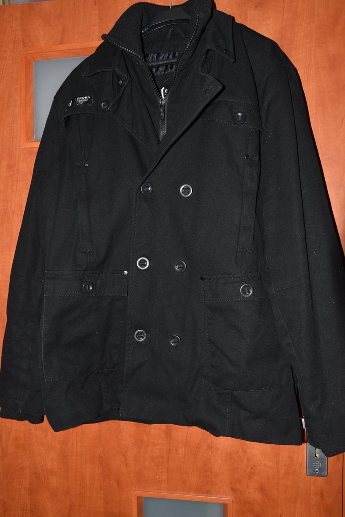 CROPP czarny płaszcz jesienno zimowy roz XL 