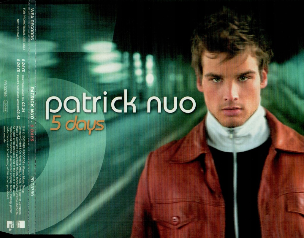 Patrick Nuo - 5 Days 2003 PROMO CD