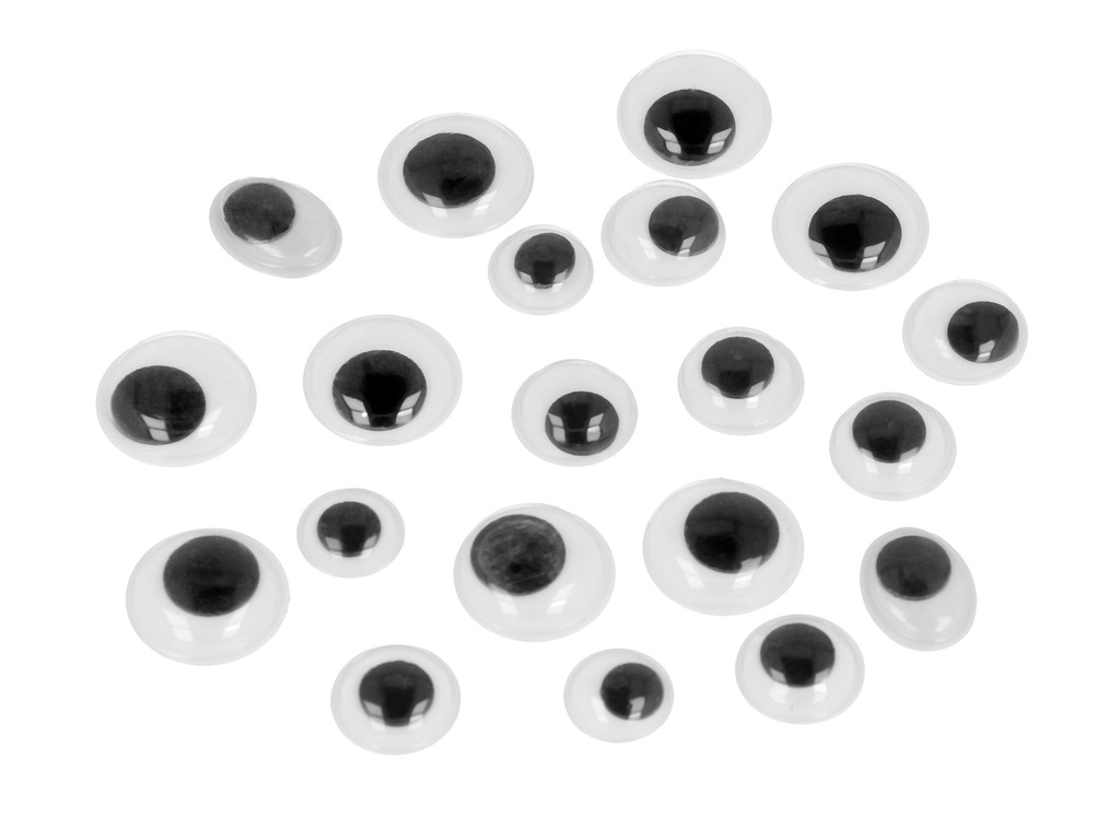RUCHOME OCZY OCZKA OZDOBNE OKO 10 - 15 mm 20 szt.