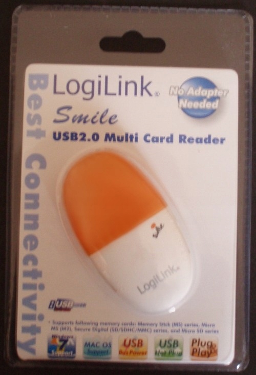 Multi czytnik kart USB stick 'Smile' pomarańczowy
