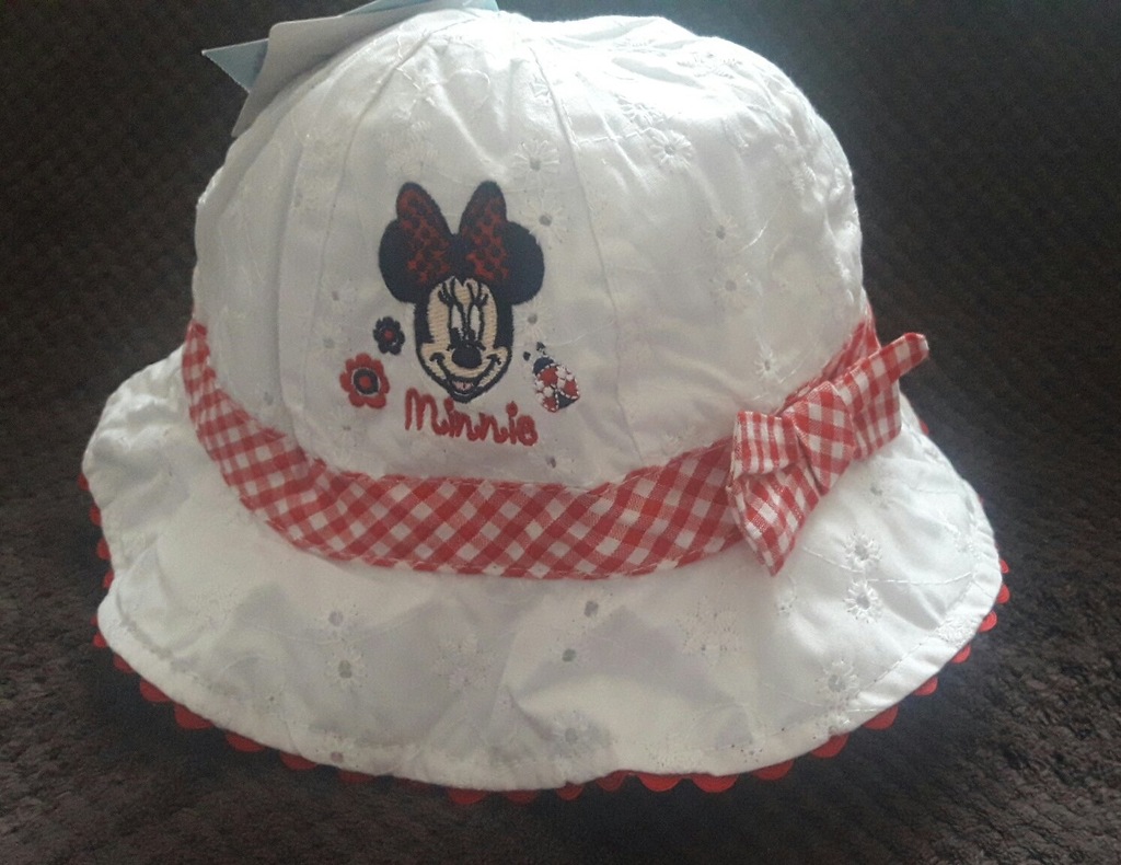 DISNEY MODNY KAPELUSZ MYSZKA MINNIE  0-6m-cy