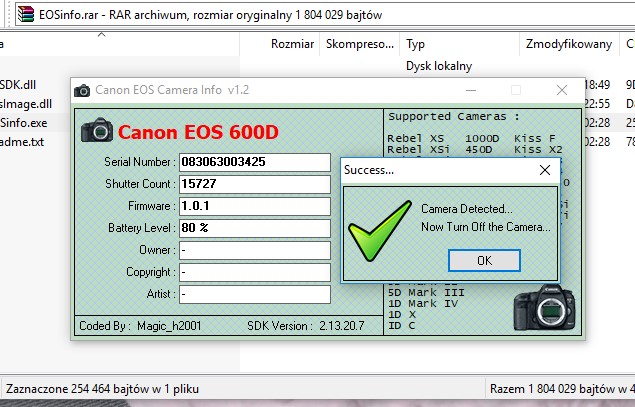 Canon eos 600d- body plus 5 baterii