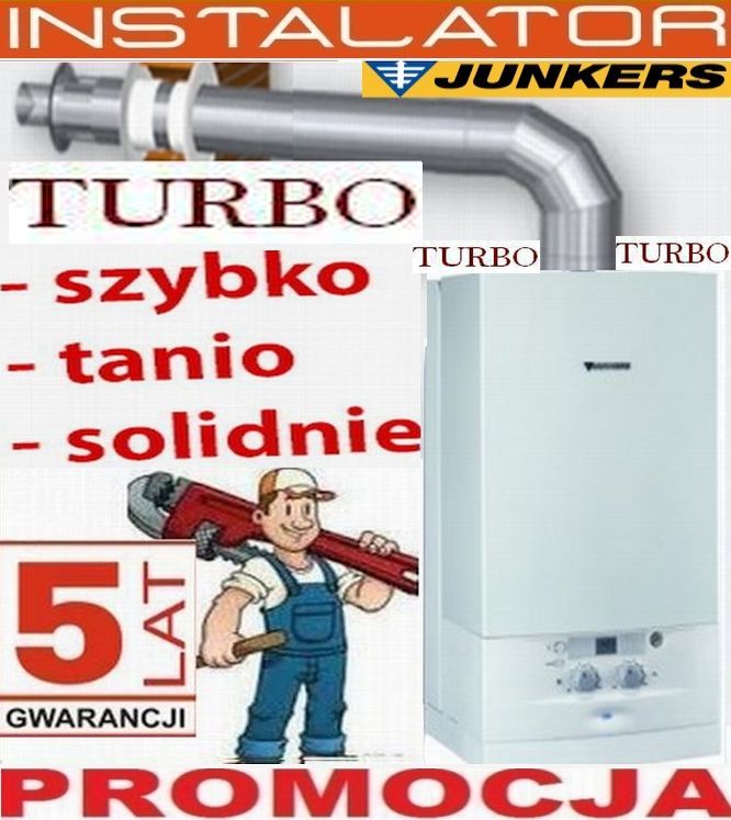 kocioł TURBO Junkers 2-funk+MONTAŻ Gwarancja 5 lat